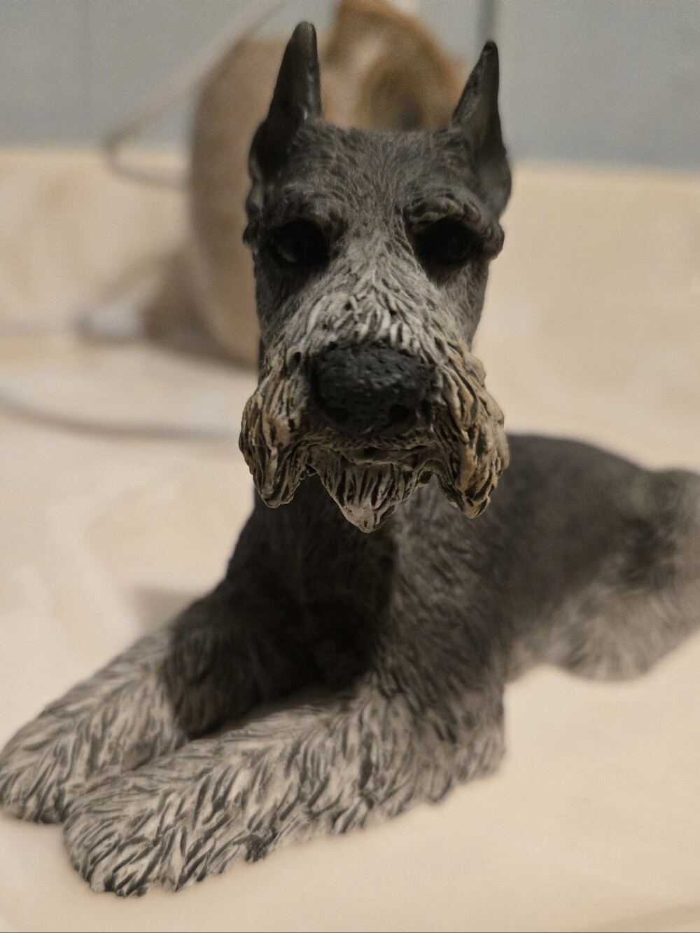 Gray Schnauzer Dog Figurine Decorative Pet Statue - Picture 3 of 10